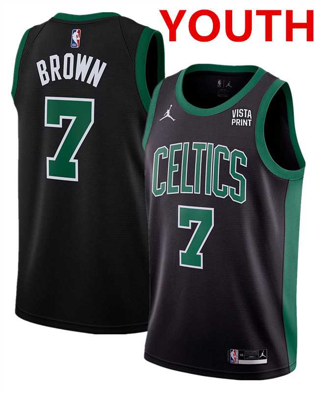 Youth Boston Celtics #7 Jaylen Brown Black Statement Edition Stitched Basketball Jersey->nba youth jerseys->NBA Jersey